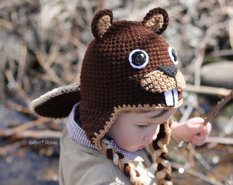 CROCHET PATTERN Justin The Canadian Beaver Animal Hat