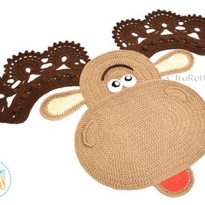 CROCHET PATTERN Eh Moose Animal Rug image 5