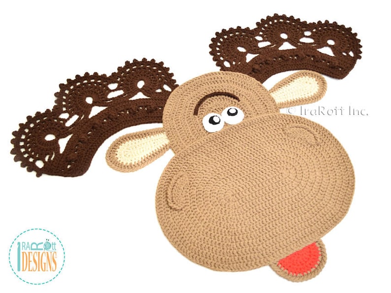 CROCHET PATTERN Eh Moose Animal Rug image 5