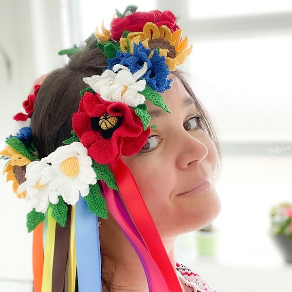 CROCHET PATTERN Ukrainian Vinok Flower Crown