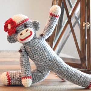 CROCHET PATTERN Spunky The Little Sock Monkey Amigurumi