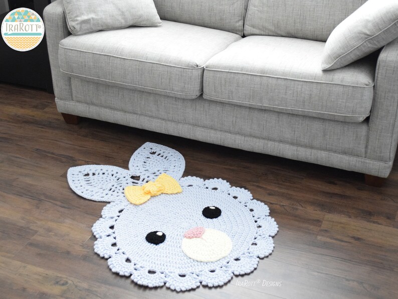 CROCHET PATTERN Sunny The Playful Bunny Rug image 4