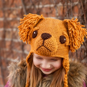 CROCHET PATTERN Golden Retriever and Labrador Retriever Leo Puppy Dog Hat