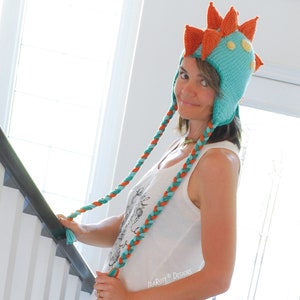 Dinosaur Hat Crochet Pattern PDF – Stegosaurus Dino Hat, Baby to Adult Sizes image 5