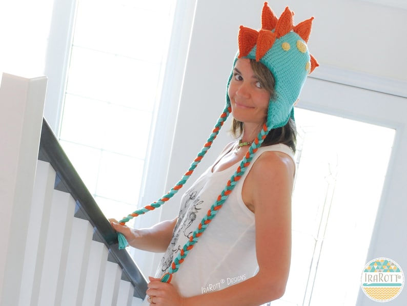 Dinosaur Hat Crochet Pattern PDF – Stegosaurus Dino Hat, Baby to Adult Sizes image 5