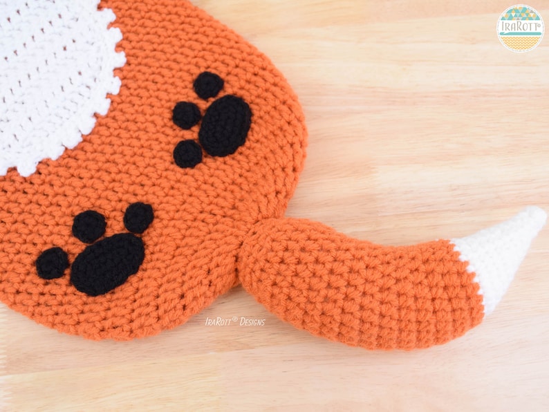 Crochet Fox Hat and Cocoon Pattern – Newborn Photo Prop, Baby Sleeping Bag (PDF) image 4