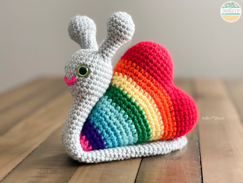 CROCHET PATTERN Cupid The Love Snail With Heart Amigurumi Toy image 4