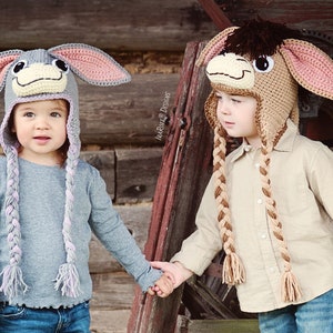 CROCHET PATTERN Funky Donkey Hat with Tail image 1