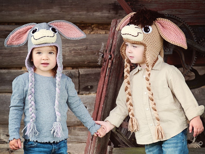 CROCHET PATTERN Funky Donkey Hat with Tail image 1