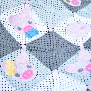 CROCHET PATTERN Pinky The Piggy Blanket image 5