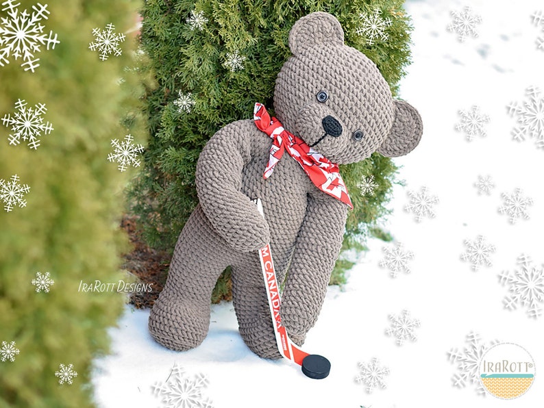 CROCHET PATTERN John the Canadian Bear Big Amigurumi image 5