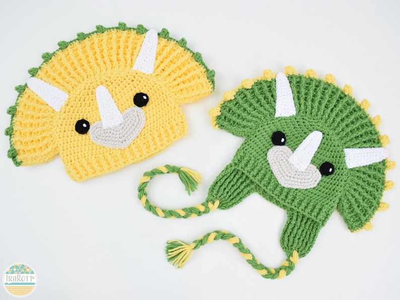 CROCHET PATTERN Zingy Dinosaur Hat image 8