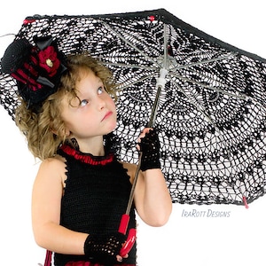 CROCHET PATTERN Victorian Goth Steampunk Style Lace Parasol