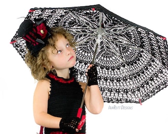 CROCHET PATTERN Victorian Goth Steampunk Style Lace Parasol