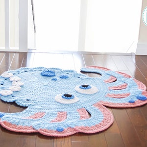 CROCHET PATTERN Inky the Octopus Animal Rug image 5