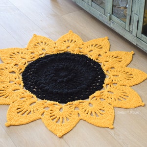 CROCHET PATTERN Sunflower Power Doily Rug image 1