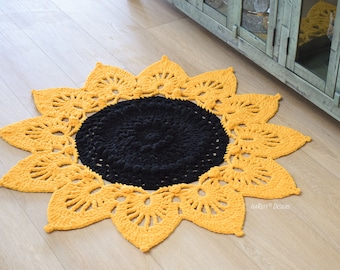 CROCHET PATTERN Sunflower Power Doily Rug