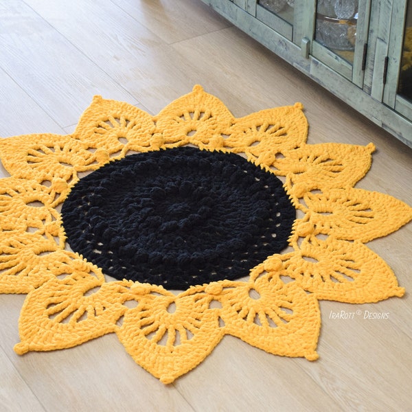 CROCHET PATTERN Sunflower Power Doily Rug