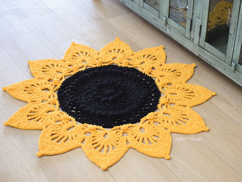 CROCHET PATTERN Sunflower Power Doily Rug image 1