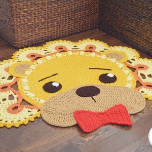 CROCHET PATTERN Lion Animal Rug image 5