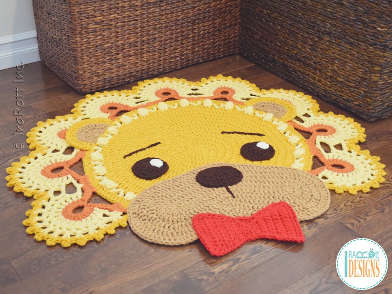 CROCHET PATTERN Lion Animal Rug image 5