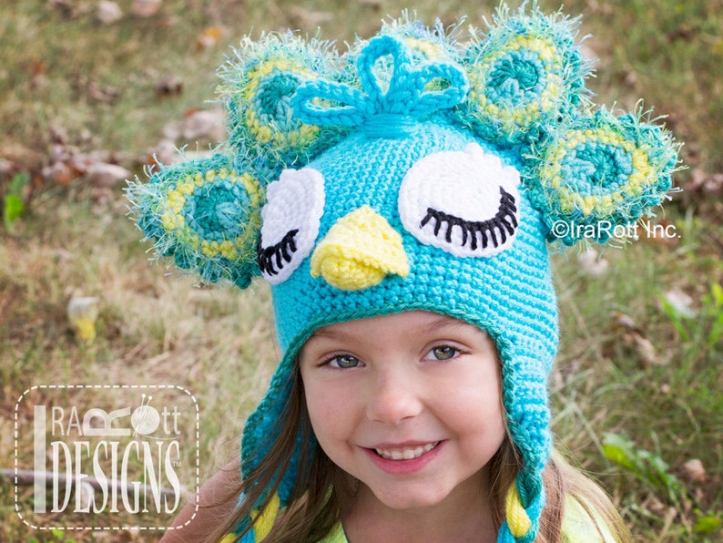 CROCHET PATTERN Pavo the Peacock Animal Hat image 5