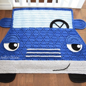 CROCHET PATTERN Jimmy The Hybrid Car Rug image 1