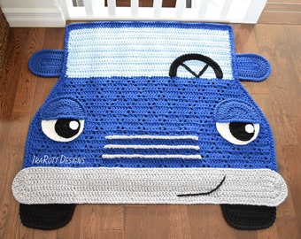 CROCHET PATTERN Jimmy The Hybrid Car Rug