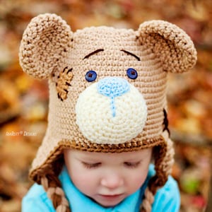 CROCHET PATTERN Patches The Timeless Teddy Bear Hat