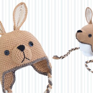 CROCHET PATTERN Kangaroo Joey Animal Hat image 7