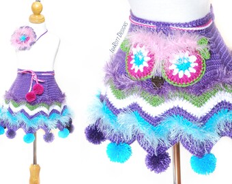 CROCHET PATTERN Fiesta Owl Skirt and Headband