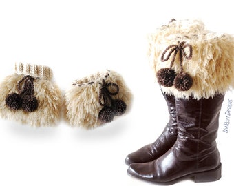 CROCHET PATTERN Furry Boot Cuffs Eh