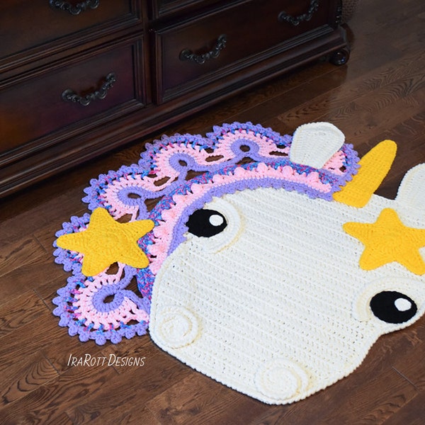 CROCHET PATTERN Unicorn Animal Rug