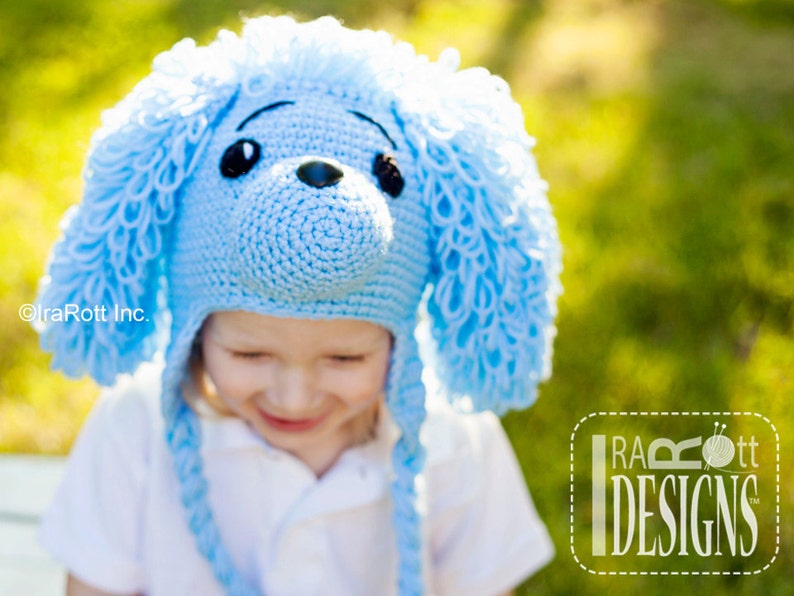CROCHET PATTERN Loopy the Poodle Puppy Dog Hat image 5