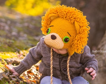 CROCHET PATTERN Lion Leonardo Hat with Tail