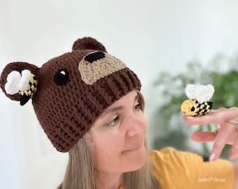 CROCHET PATTERN Bean The Bear With Bee Hat