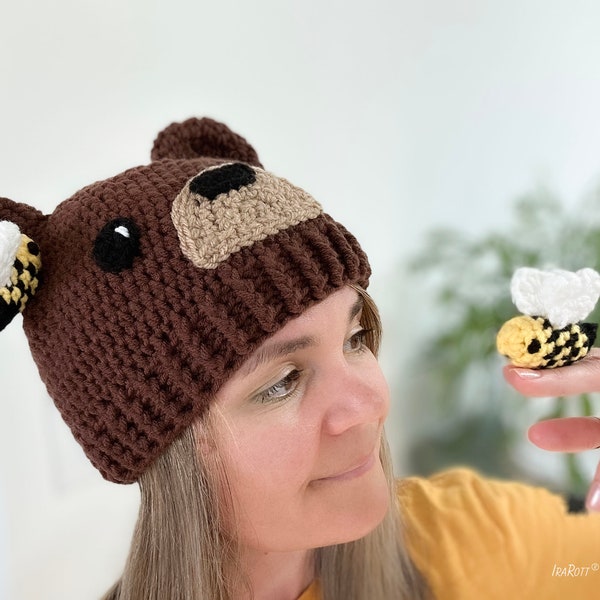 CROCHET PATTERN Bean The Bear With Bee Hat