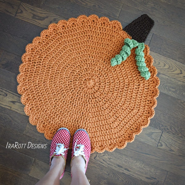 CROCHET PATTERN Family Gathering Pumpkin Rug