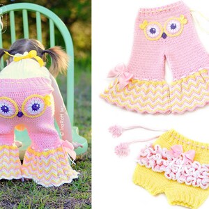 CROCHET PATTERN Fiesta Owl Pants and Ruffled Bloomers image 3