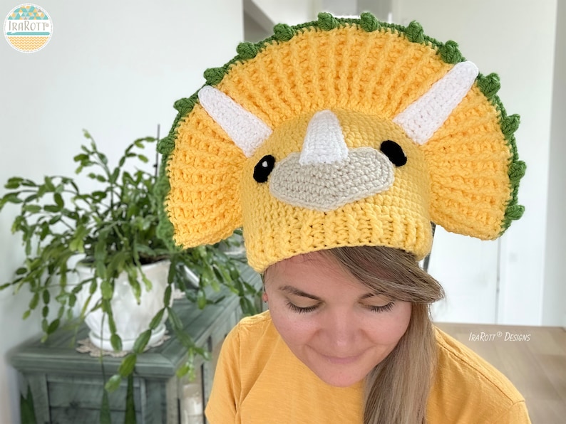 CROCHET PATTERN Zingy Dinosaur Hat image 6
