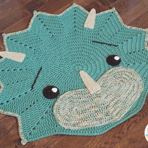 CROCHET PATTERN Triceratops Dinosaur Animal Rug image 4