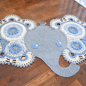 Crochet Elephant Rug Pattern – Safari Nursery Play Mat (PDF)