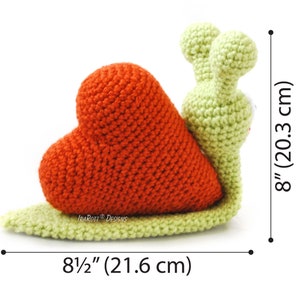 CROCHET PATTERN Cupid The Love Snail With Heart Amigurumi Toy image 5