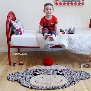 CROCHET PATTERN Spunky the Sock Monkey Animal Rug