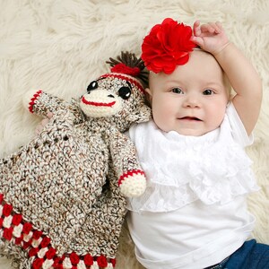 CROCHET PATTERN Spunky The Cuddly Sock Monkey Lovey image 5