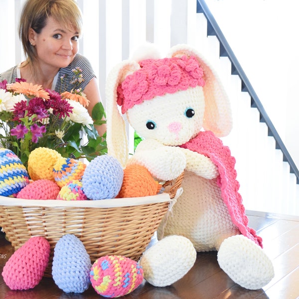 CROCHET PATTERN Sunny The Big Easter Bunny Amigurumi