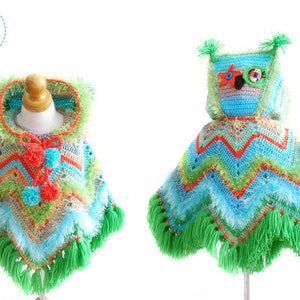 CROCHET PATTERN Fiesta Owl Poncho with Hood image 5