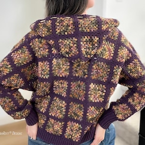 CROCHET PATTERN Dolman Hoodie Granny Square Cardigan
