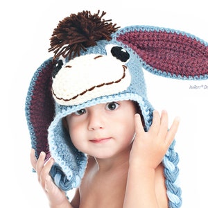 CROCHET PATTERN Funky Donkey Hat with Tail image 6