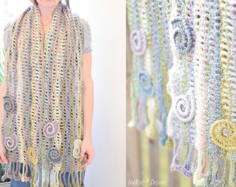 CROCHET PATTERN Sunrise Seashells Scarf